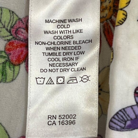 Floral Sleeveless Button Up Blouse First Issue Sequins Pink & Orange Size 3 - Picture 8 of 10